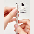 SHEGLAM Feather Better Liquid Eyebrow Pencil Medium Brown with 4-stroke tip for natural feathered brows
