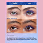SHEGLAM All-In-One Volume & Length Mascara in Waterproof Blue with dual-ended brush for length and volume.
