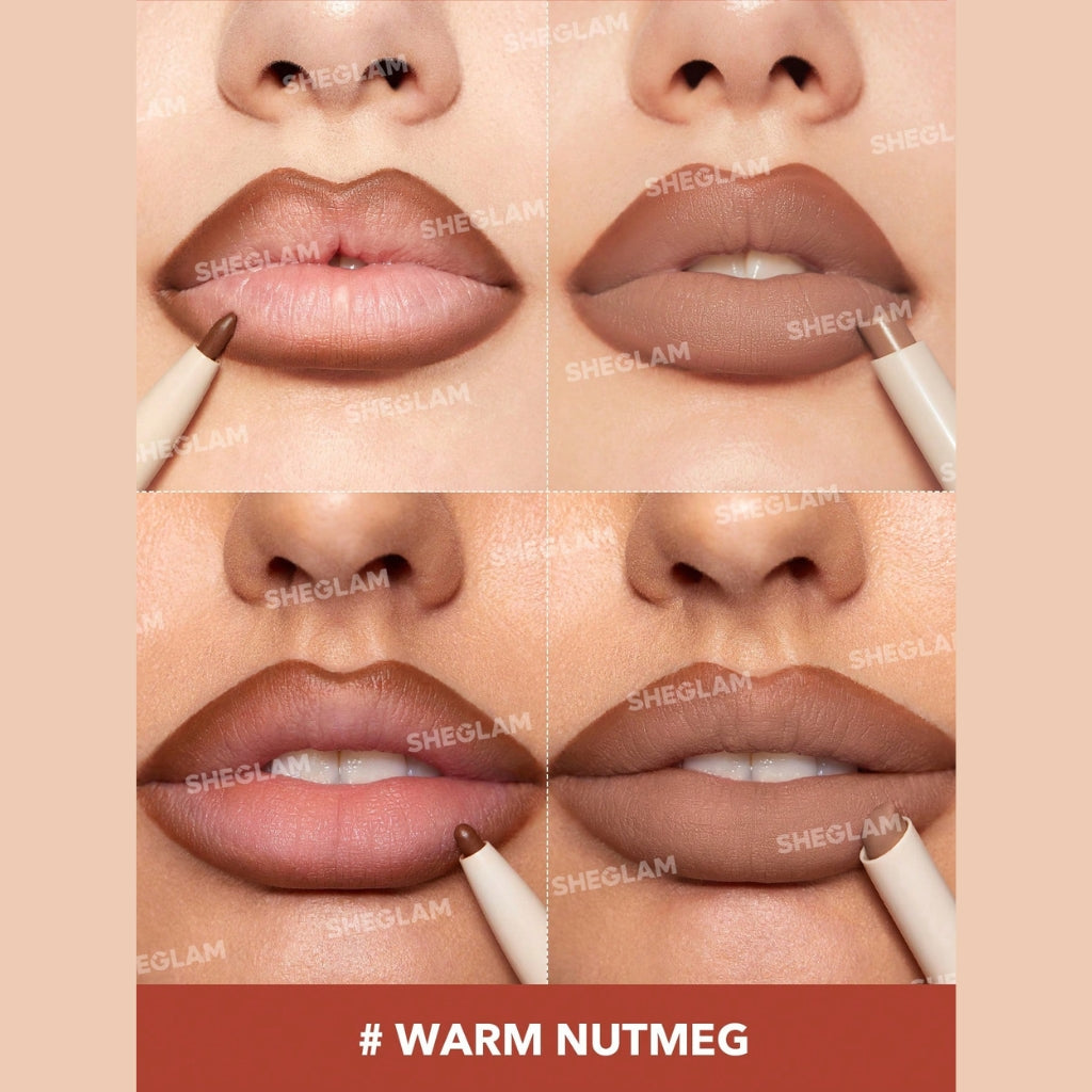 SHEGLAM Glam 101 Lipstick & Liner Duo in Warm Nutmeg (matte lipstick with matching liner).
