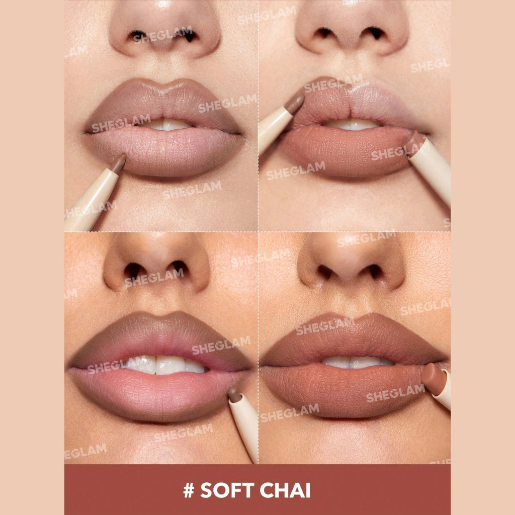 SHEGLAM Glam 101 Lipstick & Liner Duo Soft Chai matte lipstick with matching lip liner
