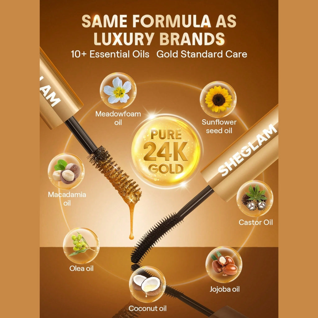 SHEGLAM All-In-One 24K Multi-Effect Mascara in Black - waterproof multi-effect mascara for length and volume
