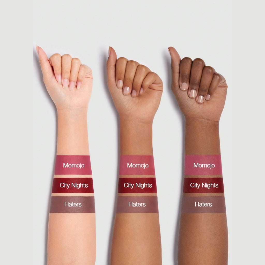 SHEGLAM Matte Allure Mini Liquid Lipstick Set - After The Moment, three mini matte liquid lipsticks in blush and red shades
