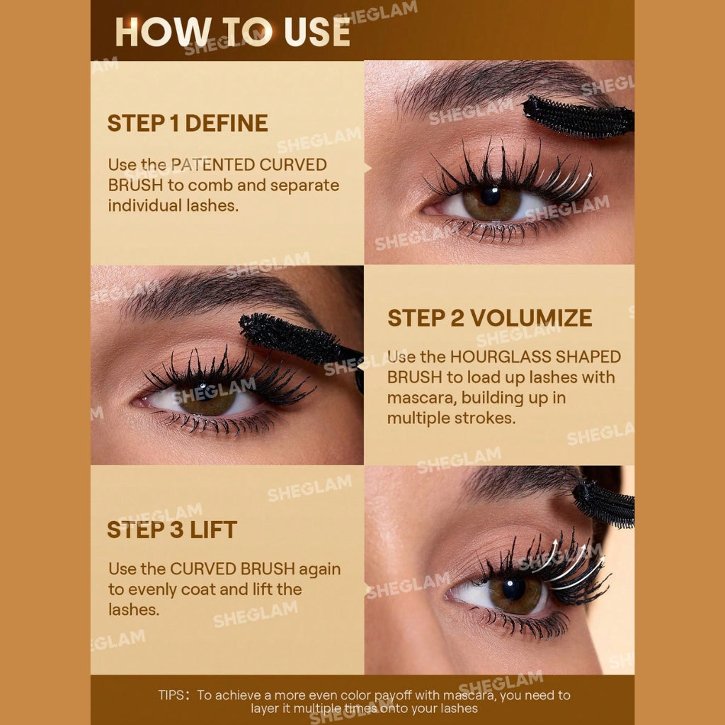 SHEGLAM All-In-One 24K Multi-Effect Mascara in Black - waterproof multi-effect mascara for length and volume
