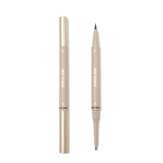 SHEGLAM Brows On Demand 2-In-1 Brow Pencil – Taupe shade – Dual eyebrow definer for natural light brows
