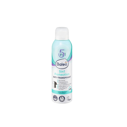 Balea 5in1 Protection antiperspirant spray 200ml, 48h freshness, alcohol-free, vegan, helps reduce white marks and yellow stains
