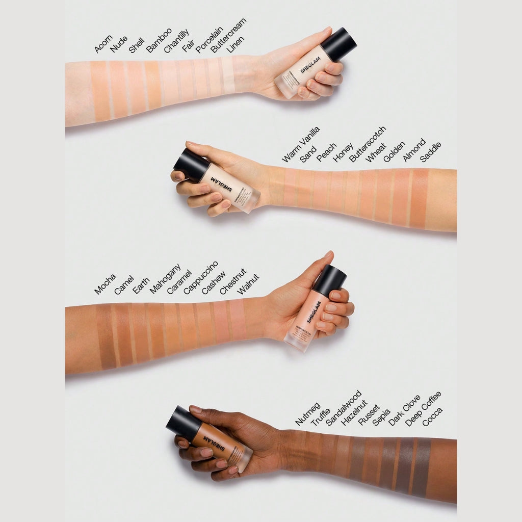 SHEGLAM Complexion Pro Long-Lasting Breathable Matte Foundation in Nude (Natural Beige), 30ml
