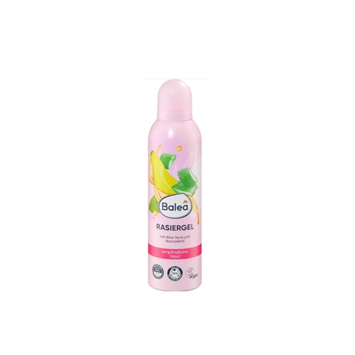 Balea Shaving Gel Aloe Vera & Avocado Oil 200ml for sensitive skin – German moisturizing shaving gel for smooth legs, underarms and bikini line.
