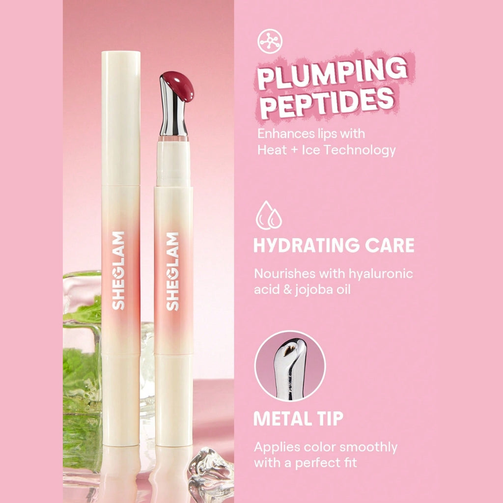 SHEGLAM Bold Booster Lip Plumper Blush Drizzle glossy plumping lip gloss with rosy shine
