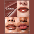SHEGLAM Pout-Perfect Shine Lip Plumper Sepia Kiss solid gloss stick with high-shine finish.

