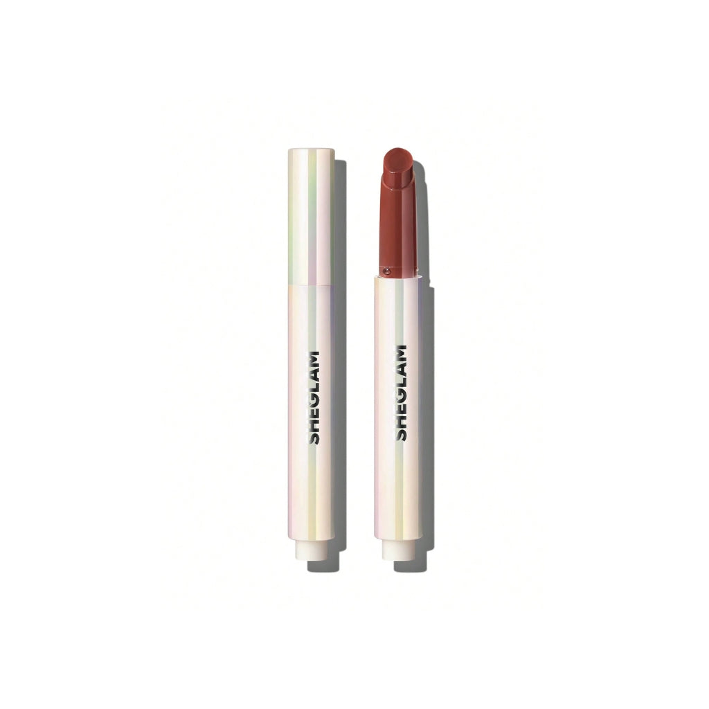 SHEGLAM Pout-Perfect Shine Lip Plumper Sepia Kiss solid gloss stick with high-shine finish.
