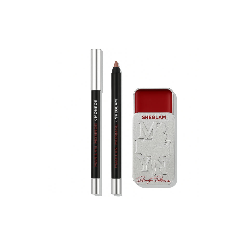 Marilyn Monroe x SHEGLAM Vintage Lip Duo So Are Regrets lip set with lip liner and sheer lip jam
