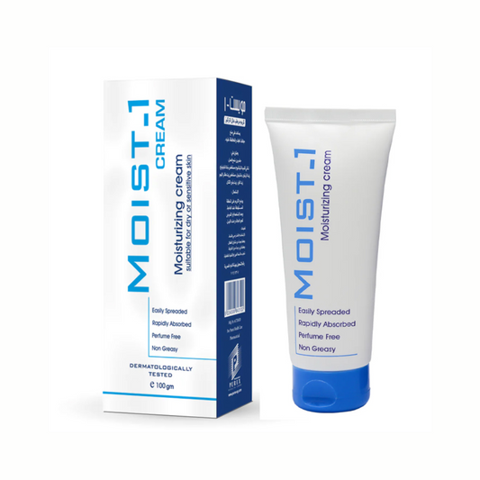 MOIST-1 Moisturizing Cream – Fragrance-free moisturizer for dry and sensitive skin – 100g tube – lightweight and fast-absorbing
