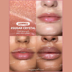 SHEGLAM Pout-Perfect Shimmer Lip Plumper in Sugar Crystal, solid glitter lip gloss stick on a clean background.
