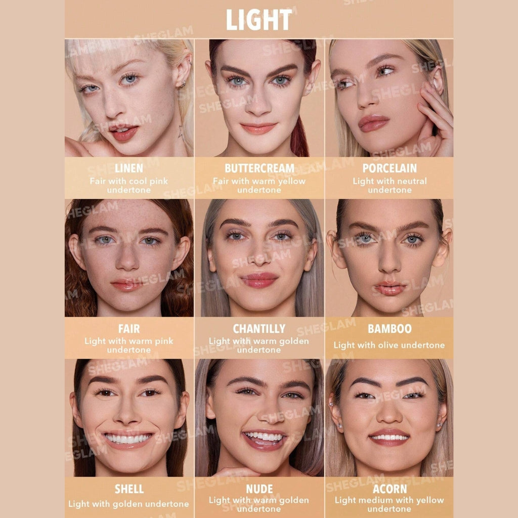 SHEGLAM Skin-Focus High Coverage Powder Foundation Linen talc-free oil-control face powder
