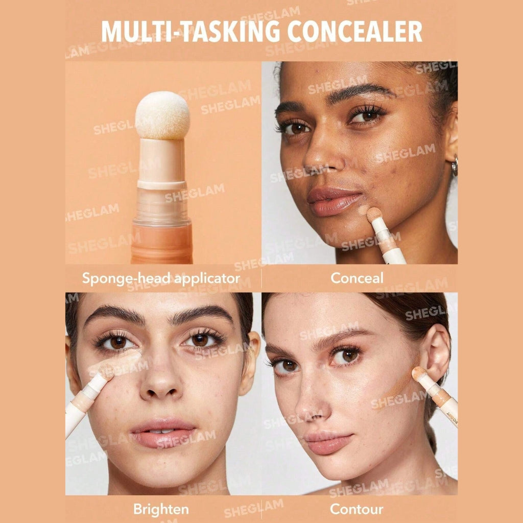SHEGLAM Complexion Boost Concealer in Pink Pearl with sponge-head applicator, high-coverage liquid concealer
