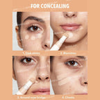 SHEGLAM Complexion Boost Concealer in Linen shade with sponge-tip applicator (white tube with gold details)