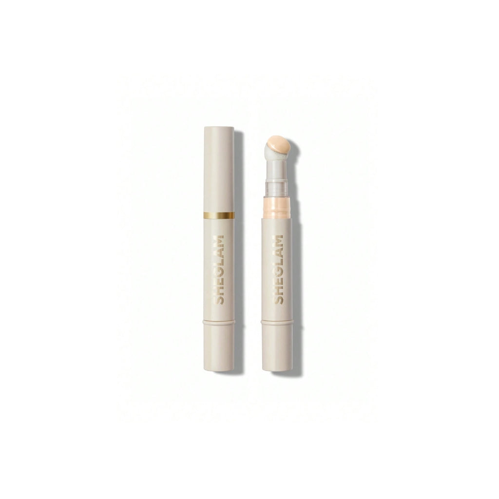 SHEGLAM Complexion Boost Concealer in Linen shade with sponge-tip applicator (white tube with gold details)