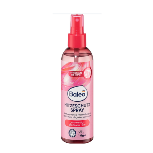 Balea Heat Protection Spray – Up to 220°C – 200ml | Dual-phase German formula for frizz-free, shiny, and protected hair styling
