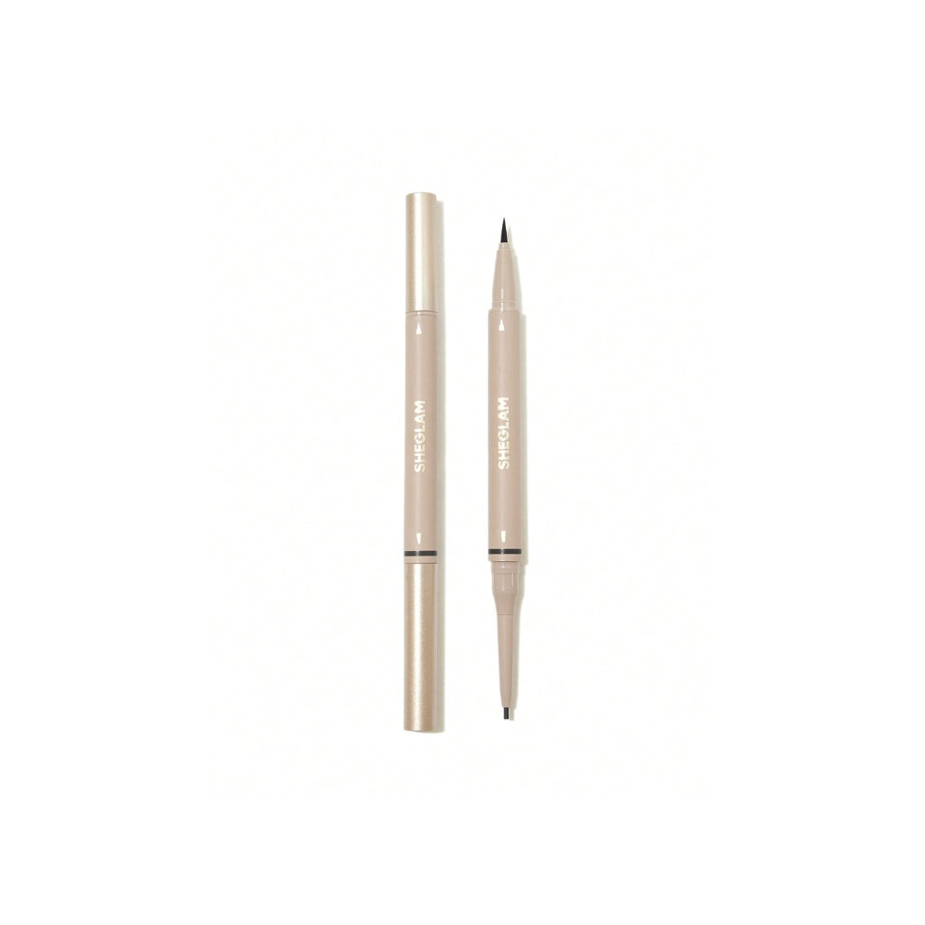 SHEGLAM Brows On Demand 2-in-1 Brow Pencil Chocolate waterproof pencil and liquid brow for natural medium brown defined brows
