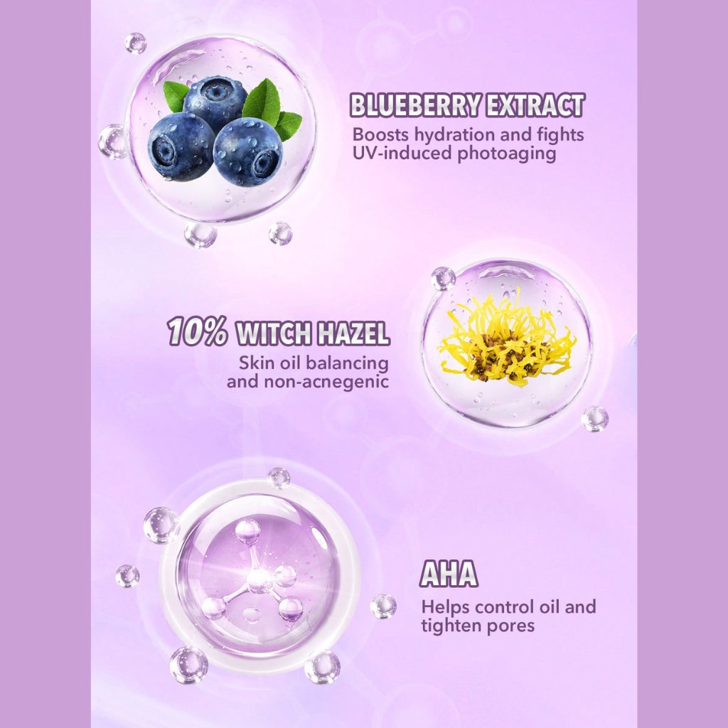 SHEGLAM Good Grip Hydrating Primer Blueberry and AHA silicone-free gel face primer
