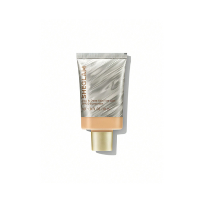 SHEGLAM Dew & Done Skin Tint SPF 20 – Shell shade with dewy, hydrating finish and buildable light-to-medium coverage
