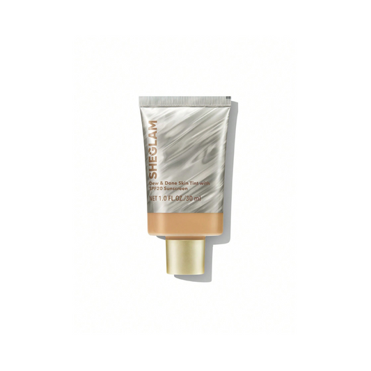 SHEGLAM Dew & Done Skin Tint SPF 20 – Acorn shade with dewy, hydrating finish and buildable light-to-medium coverage
