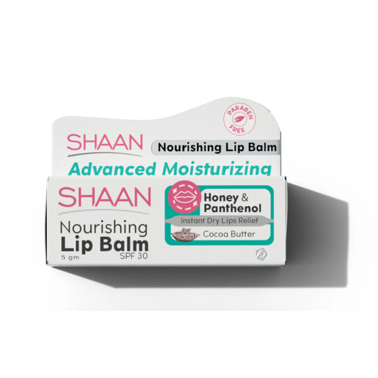 Shaan Cocoa Butter Lip Balm SPF 30 with Honey & Panthenol – 5g Packaging


