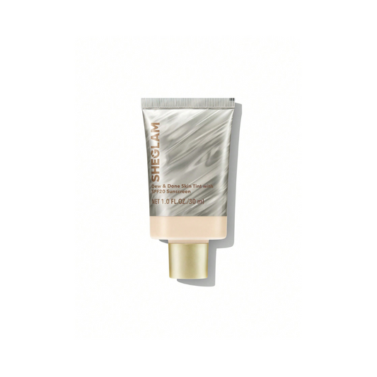 SHEGLAM Dew & Done Skin Tint SPF 20 – Linen shade with hydrating, dewy finish and buildable light-to-medium coverage
