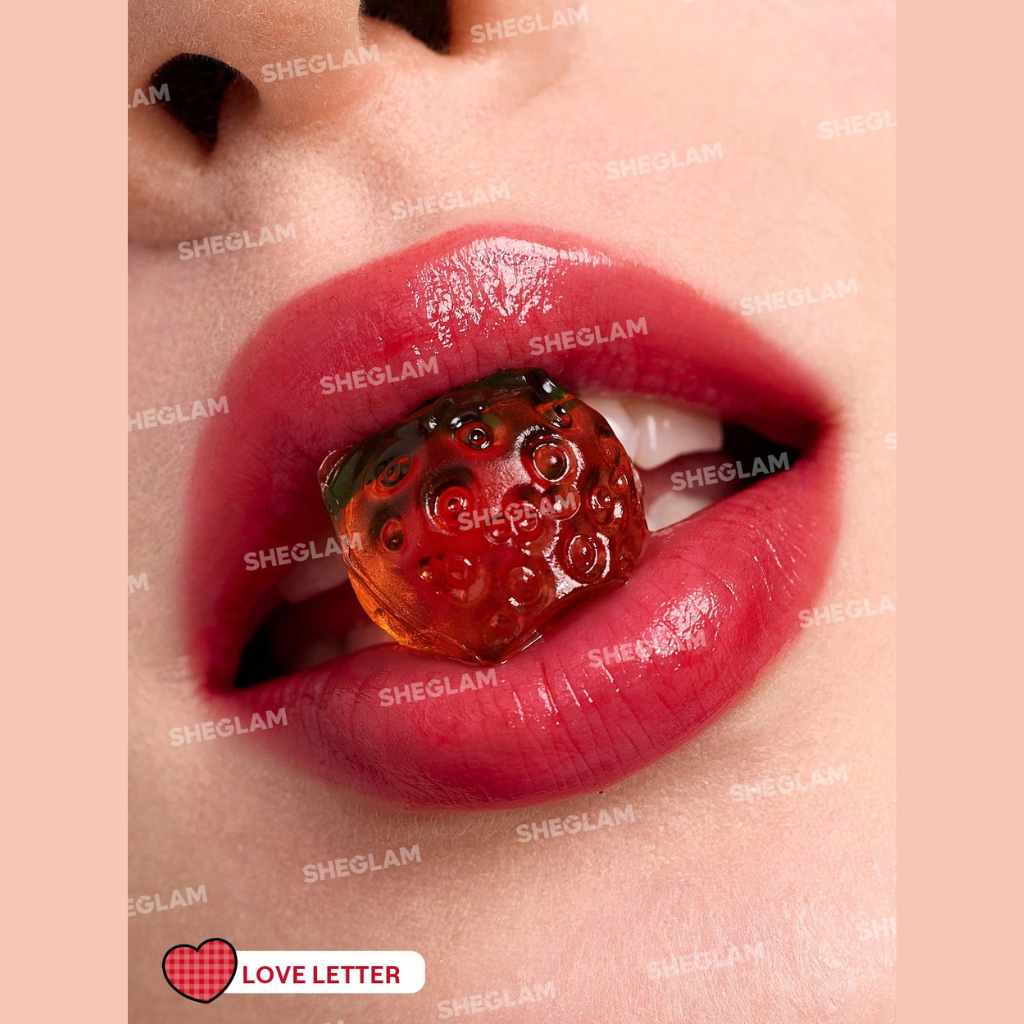Hello Kitty｜SHEGLAM Be My Baby Hydrating Lipstick – Love Letter in red shade with moisturizing heart core, Shea Butter, Squalane, and collectible Hello Kitty ring packaging
