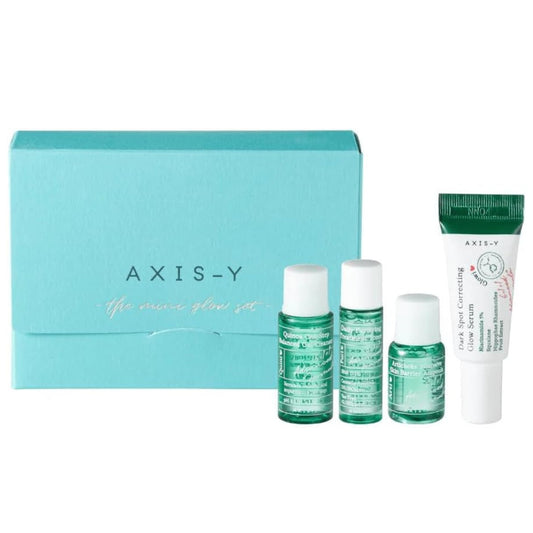 AXIS-Y The Mini Glow Set – 4-Step Travel Skincare Kit with Cleanser, Toner, Ampoule, and Serum