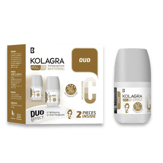 Kolagra Whitening Roll-On Deodorant Oud Scent 2-in-1 Promo Pack 60ml