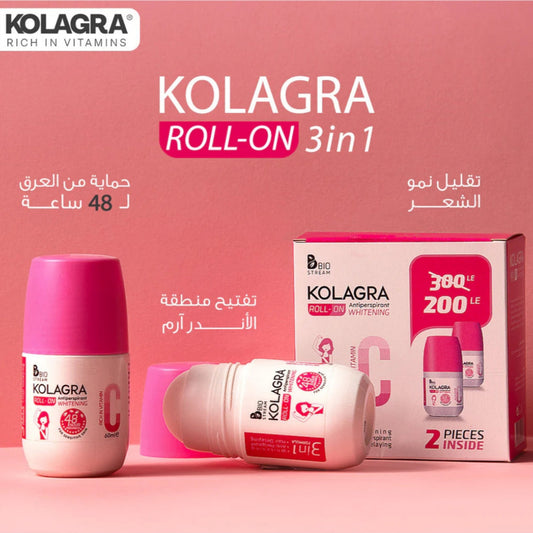 Kolagra Whitening Roll-On Deodorant Berry Scent 3-in-1 Promo Pack