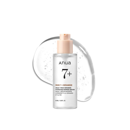 Anua 7 Rice + Ceramide Hydrating Barrier Serum – 50ml Korean serum with rice extract and ceramide for deep hydration and glow
