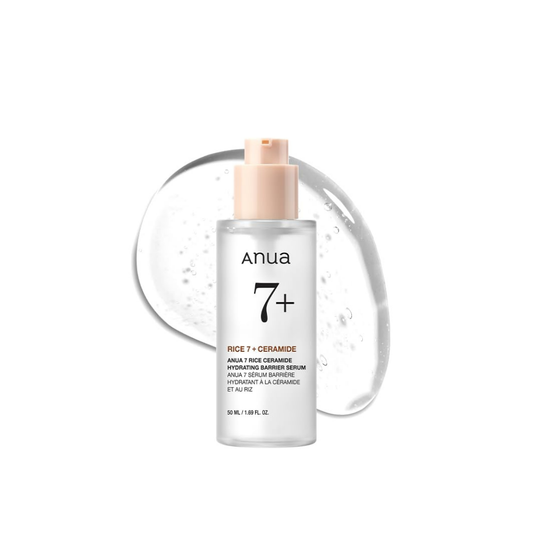 Anua 7 Rice + Ceramide Hydrating Barrier Serum – 50ml Korean serum with rice extract and ceramide for deep hydration and glow

