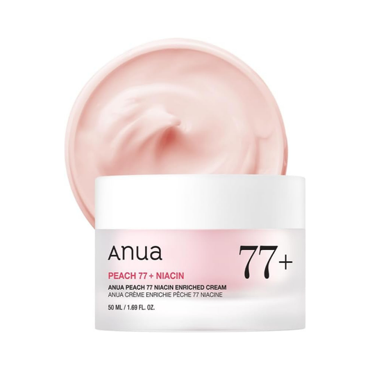 Anua Peach 77% Niacin Enriched Cream – 50ml Korean hydrating and brightening face cream with peach extract and niacinamide
