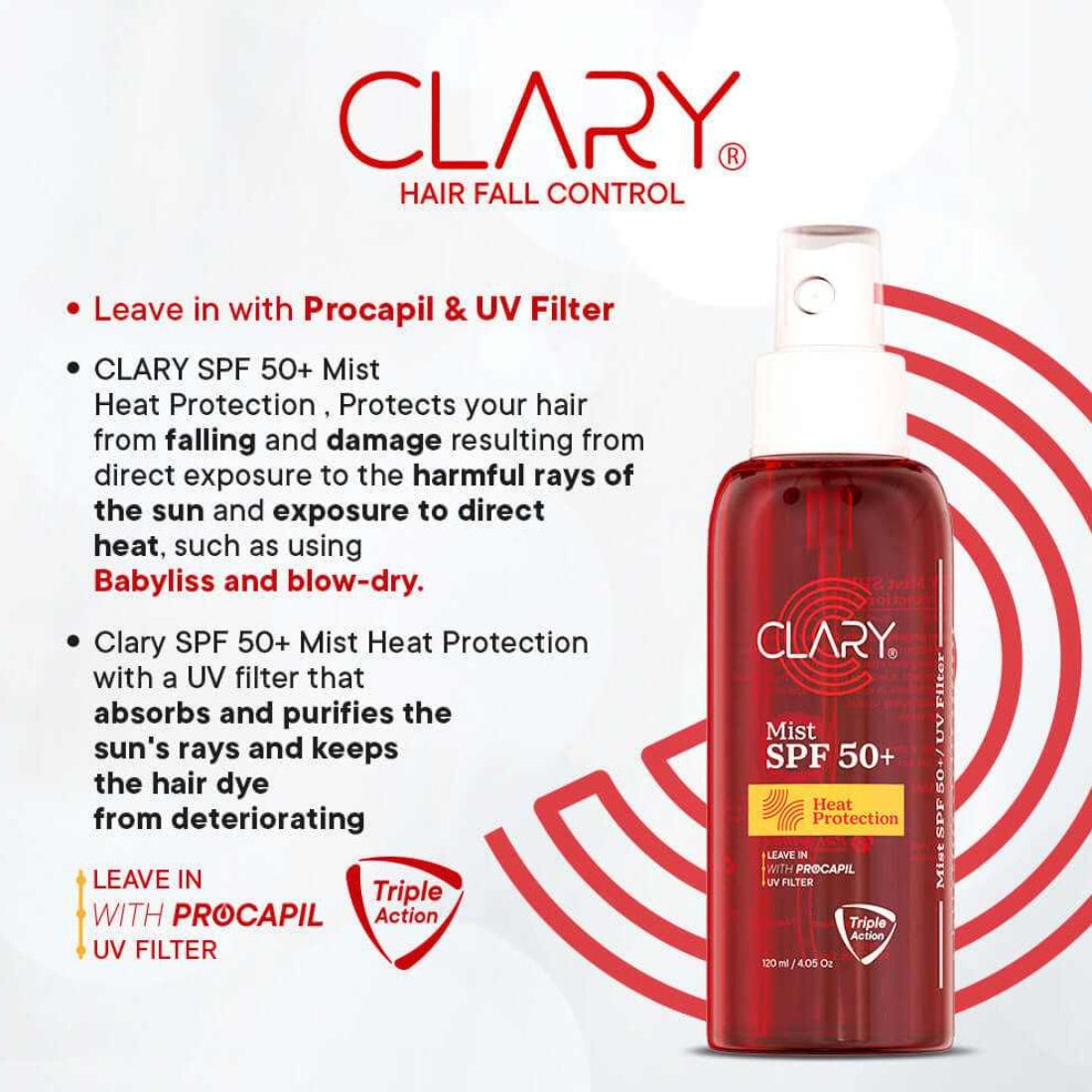 "Clary Hair Mist SPF 50+ – UV protection hair mist for color-safe and sun-exposed hair"
