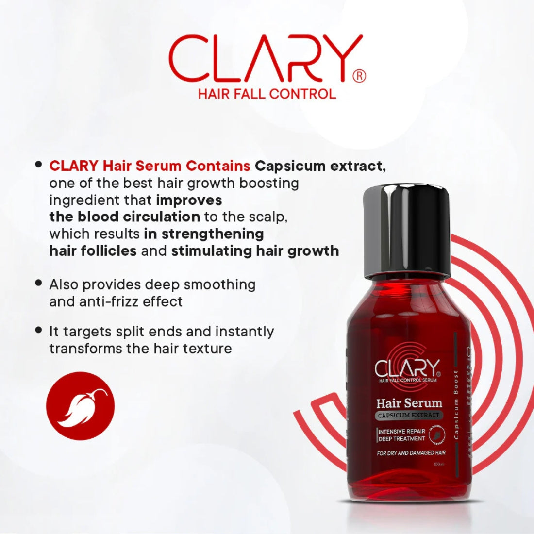 "Clary Hair Serum 100ml – Hair smoothing, shine-enhancing serum"

