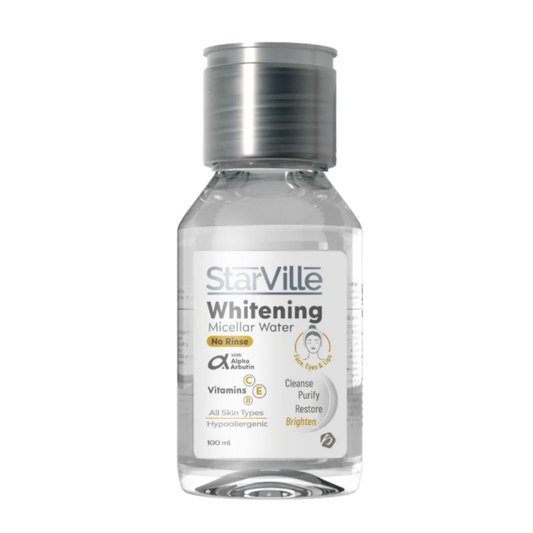 Star Ville Whitening Micellar Water – 100ml | Travel-friendly micellar cleanser and brightening makeup remover
