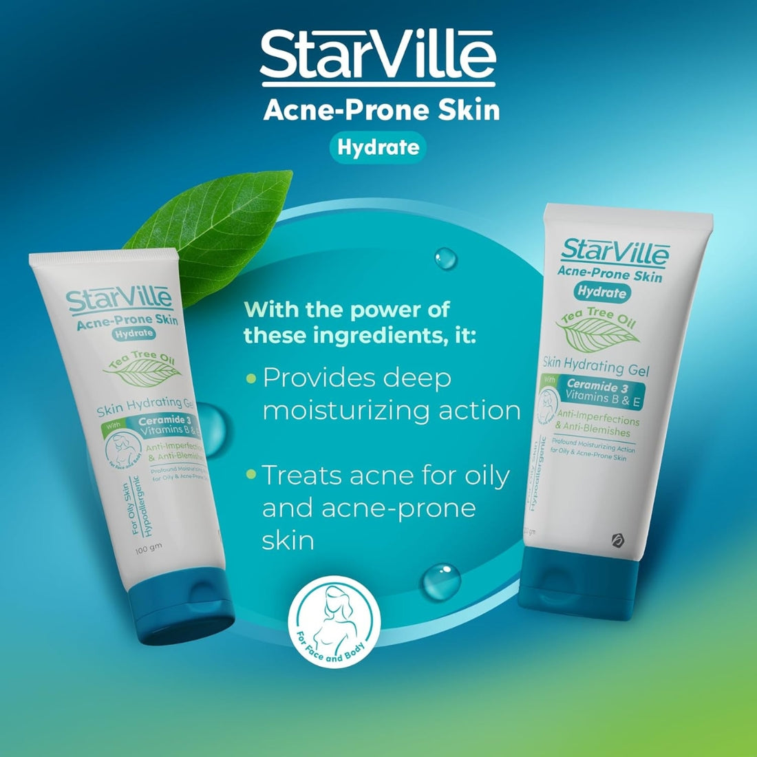 Starville Hydrating Gel for Acne-Prone Skin Oil-Free Moisturizer 100ml

