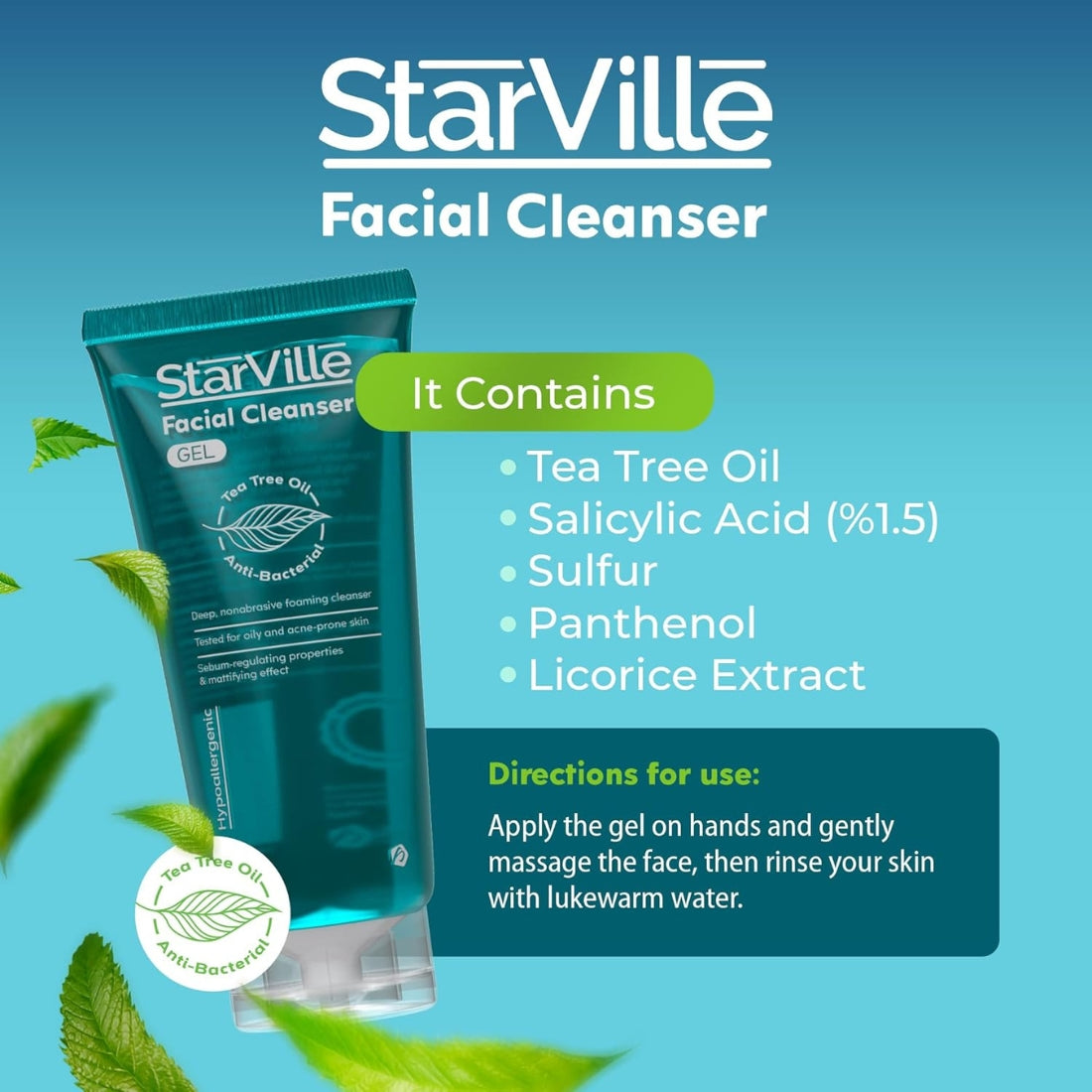 Starville Acne-Prone Skin Facial Cleanser 400ml for Oily and Acne-Prone Skin

