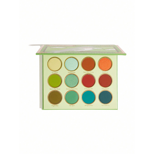 SHEGLAM Forever Feather Eyeshadow Palette with 12 hummingbird-inspired shades in matte and shimmer finishes
