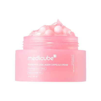 Medicube PDRN Pink Collagen Capsule Cream 55g – hydrating brightening capsule moisturizer with PDRN, 5% niacinamide & hyaluronic acid for glass-skin glow
