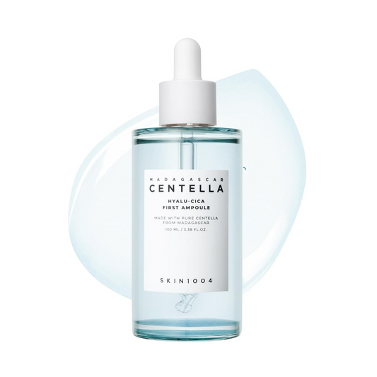 SKIN1004 Madagascar Centella Hyaluronic Acid First Ampoule 50ml – watery, fragrance-free serum with 5 hyaluronic acids & 50% Centella for deep hydration and soothing
